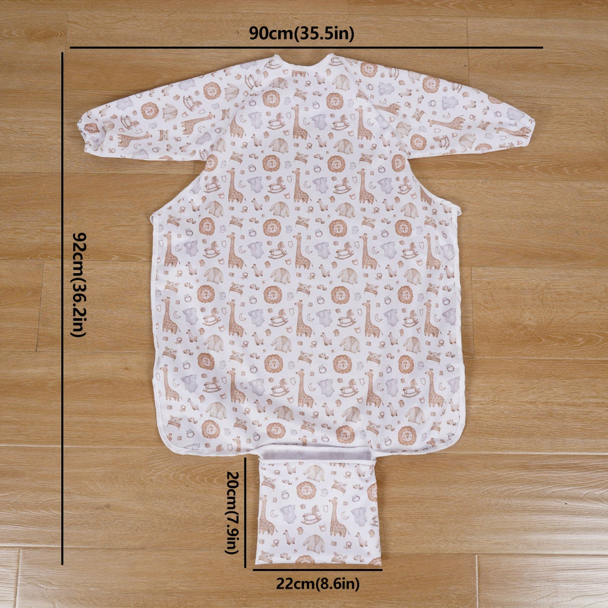 Long Sleeve Waterproof Feeding Bib with Hook and Loop Closure for Messy Meals