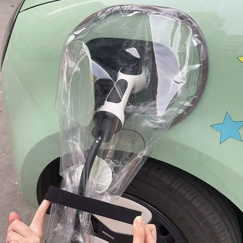 2 piezas de cubierta protectora impermeable y duradera para puerto de carga de vehículo eléctrico de PVC transparente