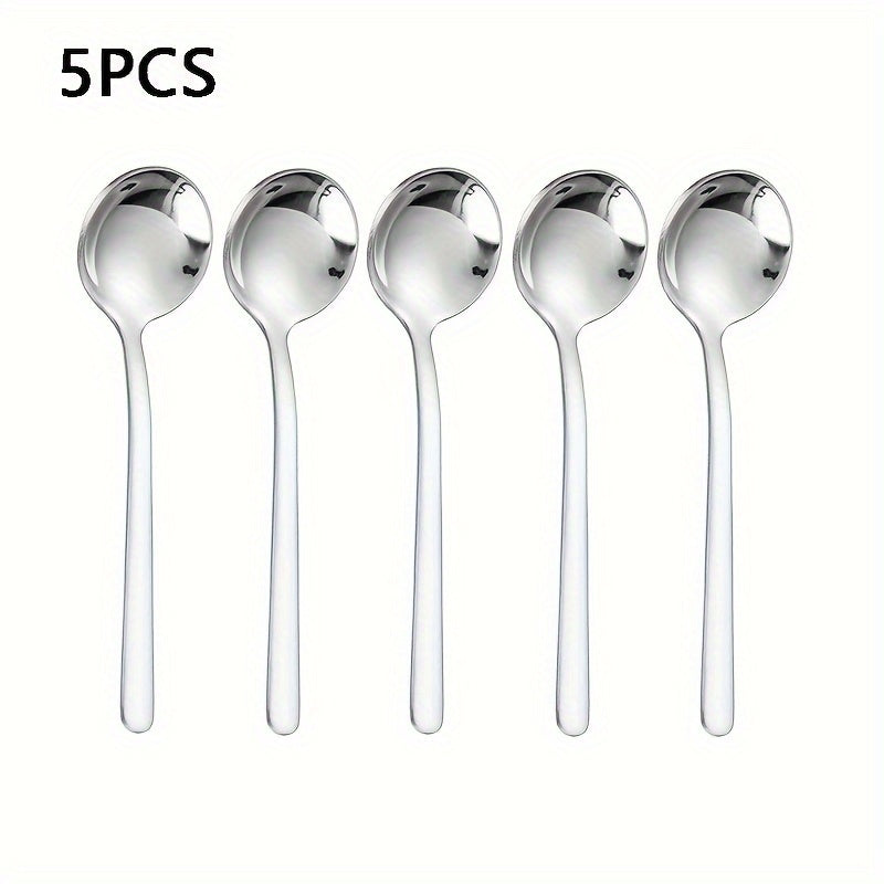 Set of 5 Stainless Steel Coffee and Seasoning Spoons 3.86 Inch Mini Stirring Utensils