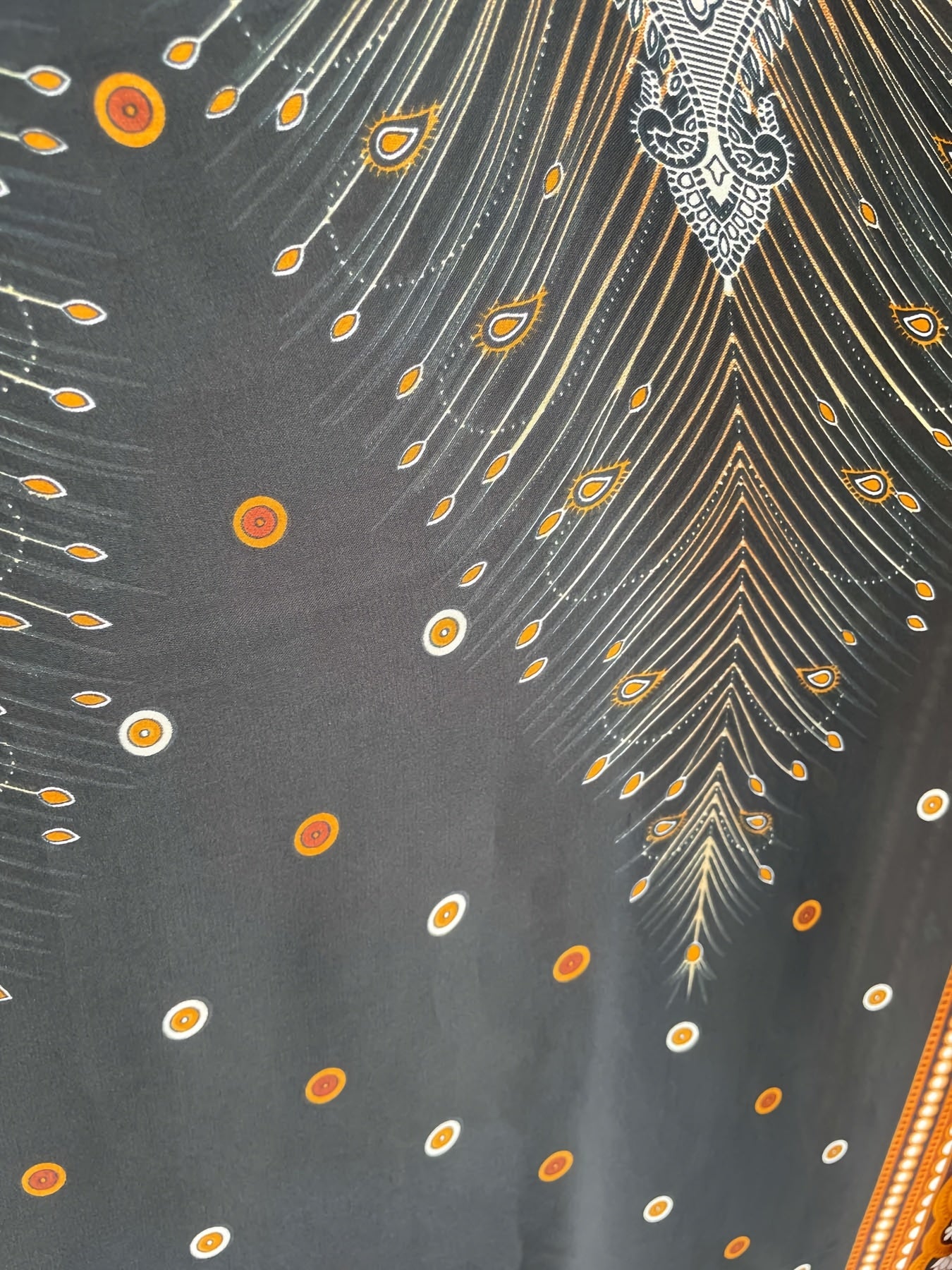 Plus Size Floral Kaftan Dress Longline Batwing Sleeve Lightweight Polyester