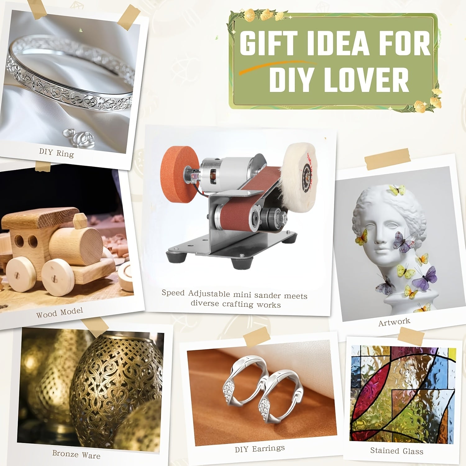 Electric Knife Sharpener with Adjustable Speed Belt Grinder for Kitchen and Craft Use