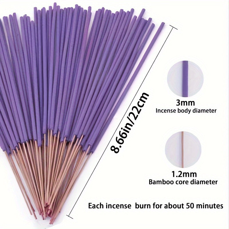 Lavender Incense Sticks 30/110pcs Bamboo Fragrance for Meditation Yoga Aromatherapy