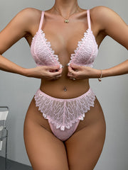 Lingerie Lace Triangle Bra and Matching 2-Piece Set