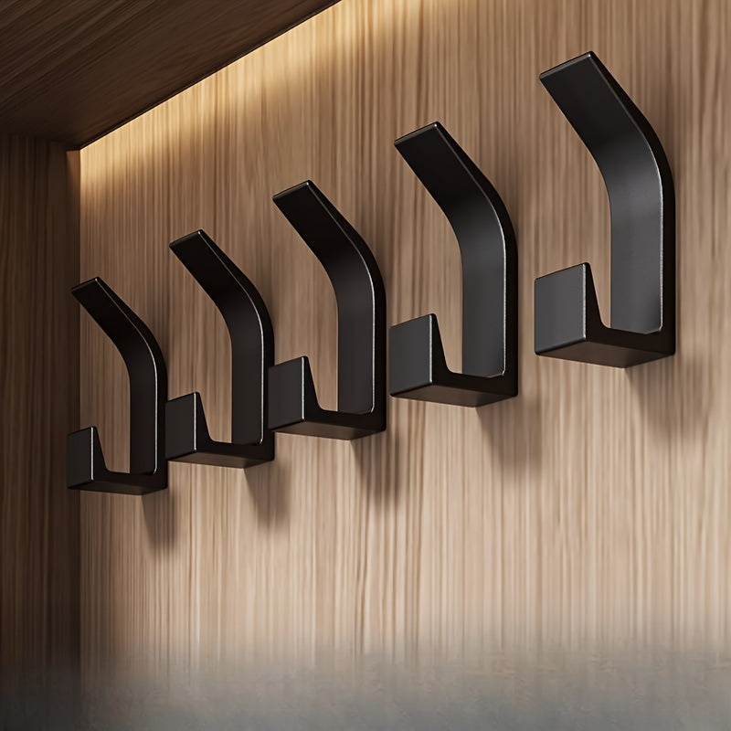 Set of 5 Adhesive Wall Hooks for Hanging Items in Bedrooms Kitchens Bathrooms