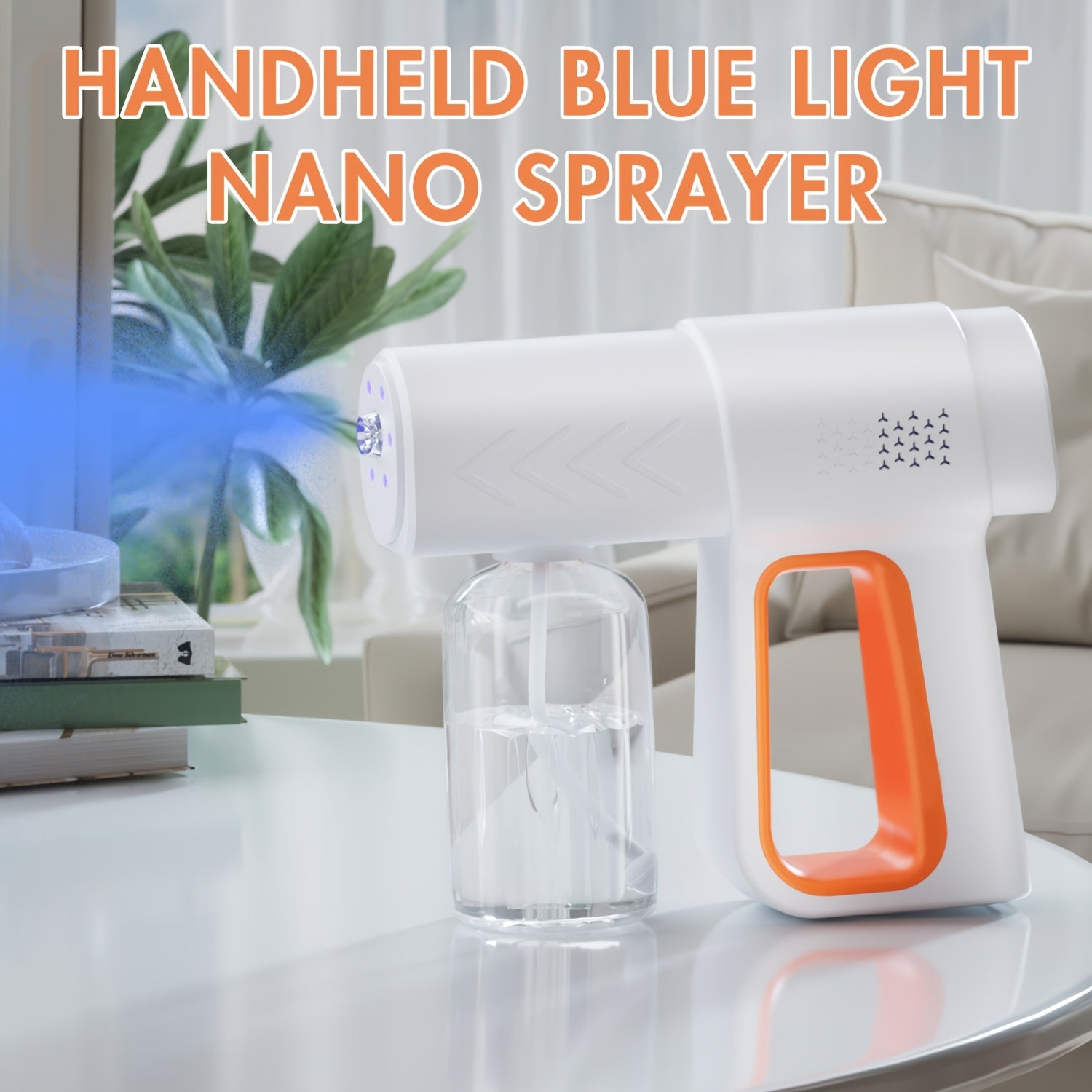 Handheld Nano Blue Light Disinfection Spray Gun with Anti-Clog Nozzle and Large Fog Volume