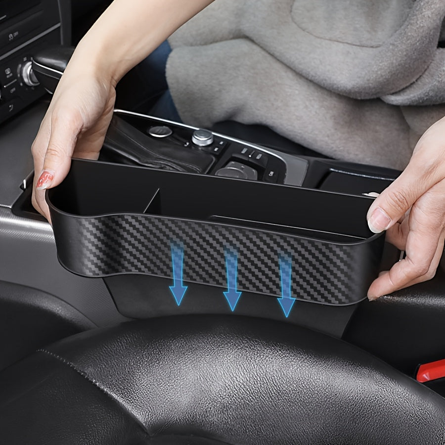 Car Front Seat Gap Storage Box Set Black Universal Organizer for Keys Phone