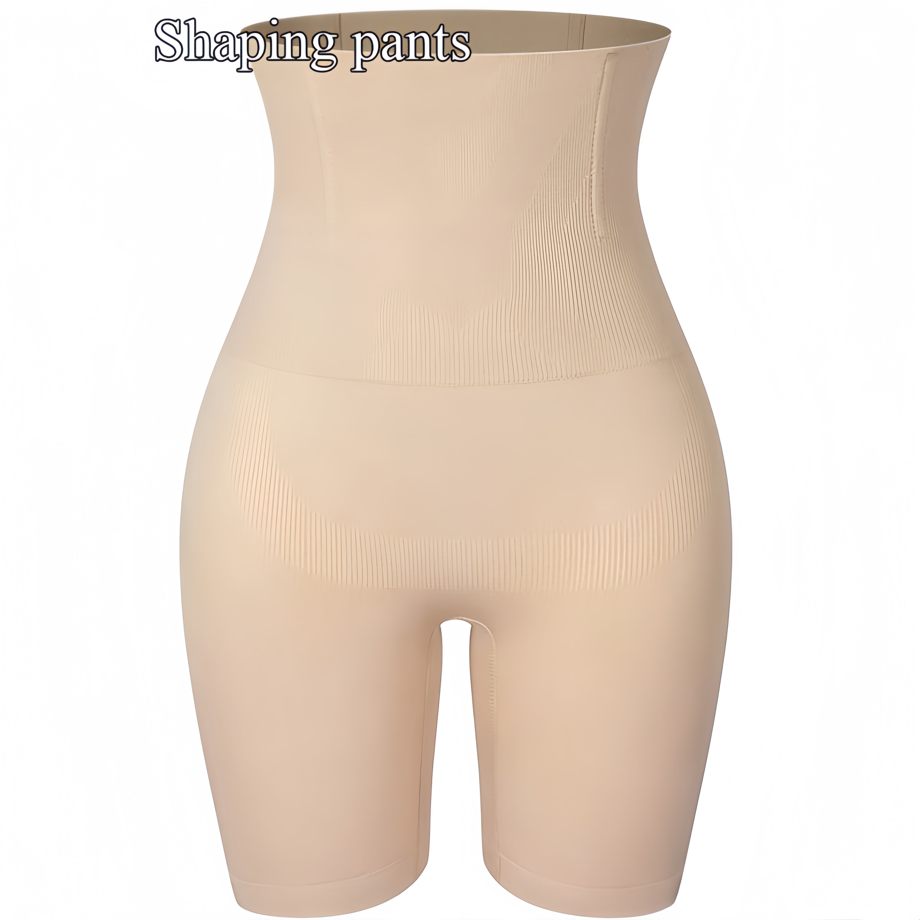 Women's High-Waist Seamless Shapewear Shorts Tummy Control Butt Lifting Postpartum Black Beige