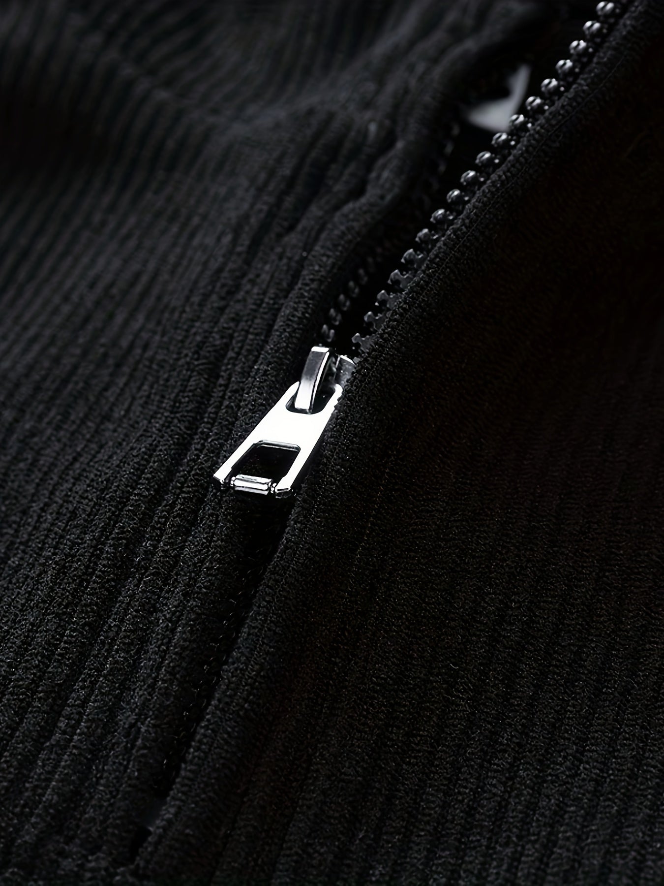 Men's Cozy Knit Zip-Up Hoodie with Drop Shoulder Sleeves for Casual Winter Wear