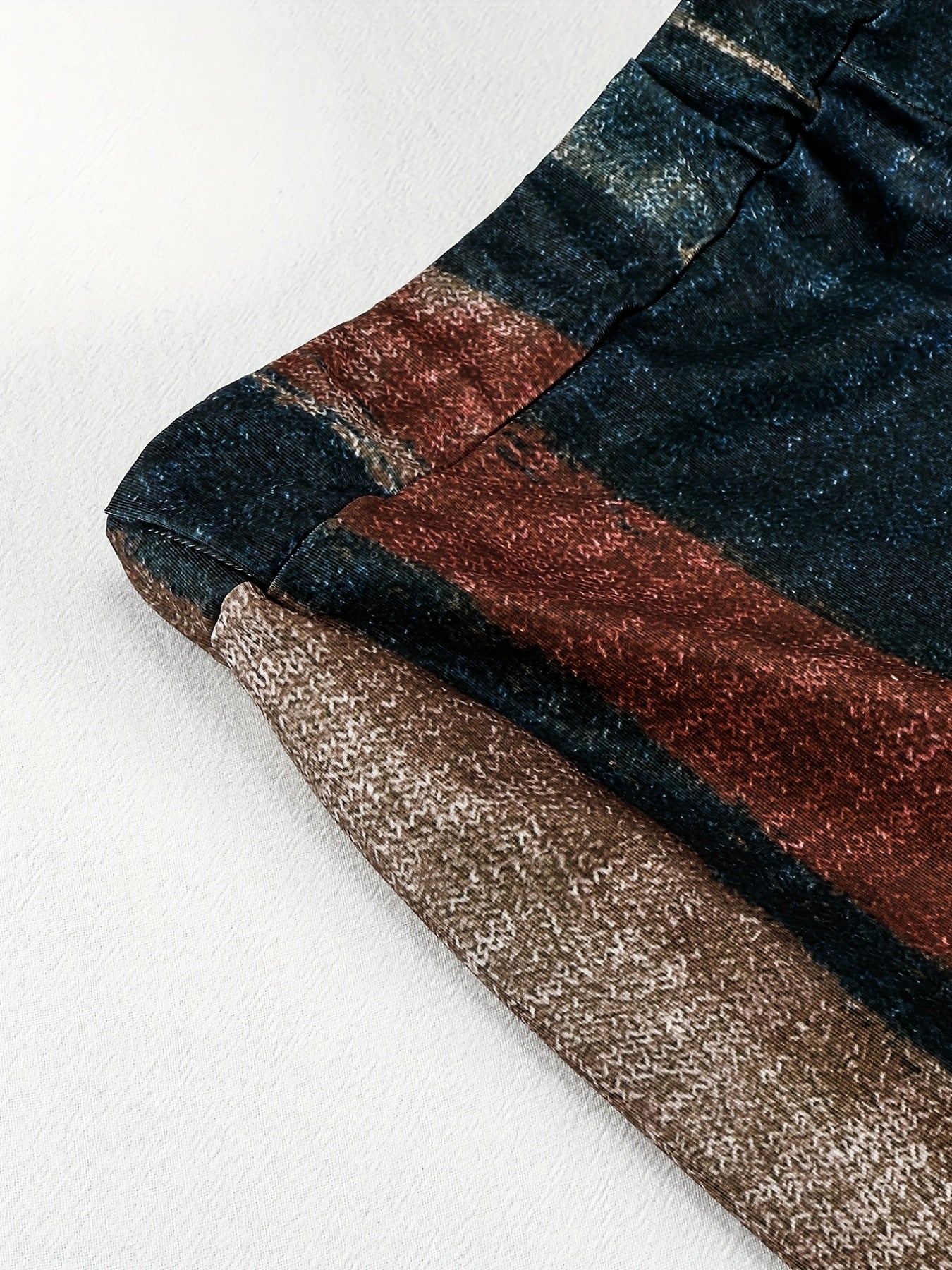 Ayollar uchun plussiz o'lchamdagi tasma bosma elastik yuqori bel, o'rtacha cho'ziladigan tor kesimli shimlar, tasodifiy kiyimlar uchun.