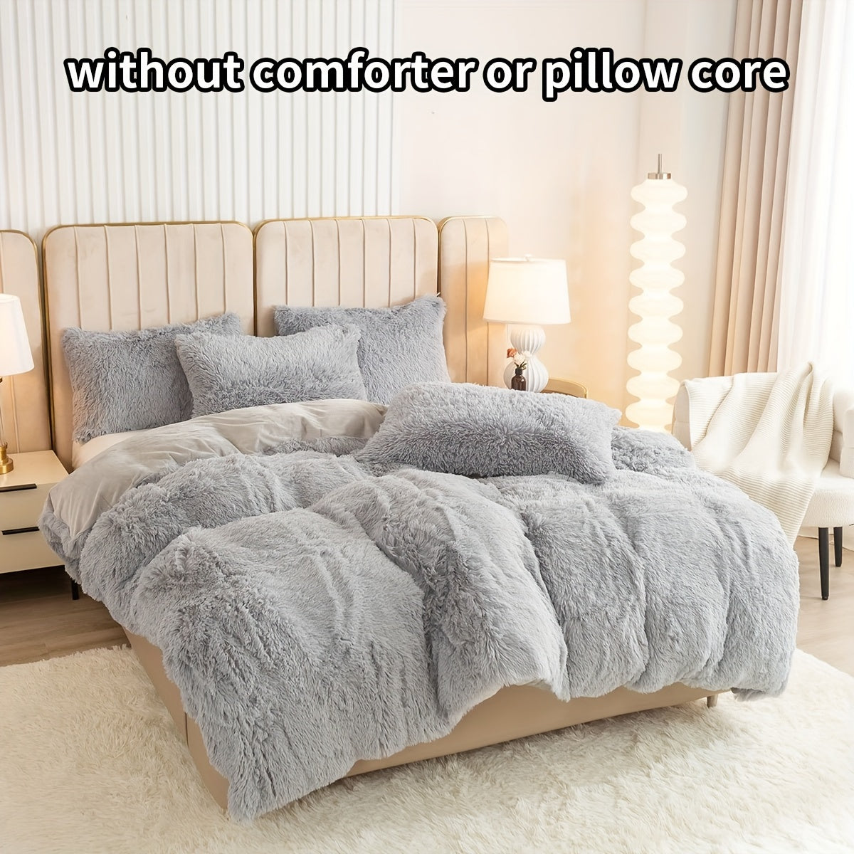 Set of 3 Pink Polyester Bedding Pieces for All Seasons Bedroom Decor