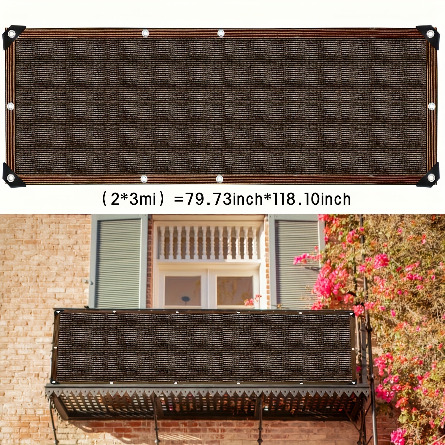 Tashqi soyalar uchun bog'lar, patio, issiqxonalar va boshqa joylarda foydalanish uchun mustahkam qahva rangli soyabon mato.