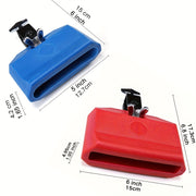 Red Blue Plastic Latin Percussion Jam Block for Musical Performance