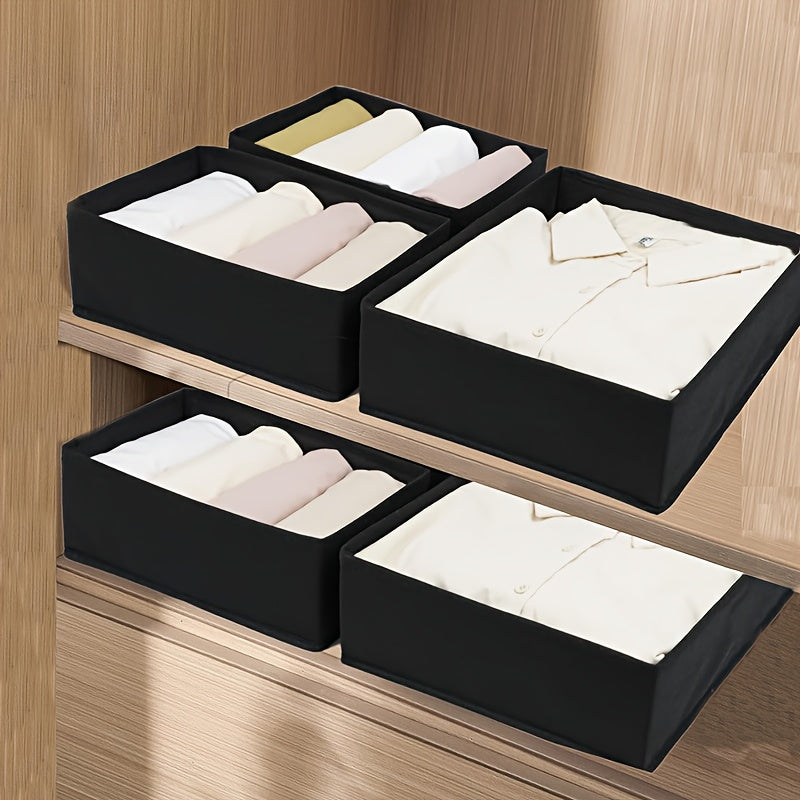 6-Piece Fabric Drawer Organizer Set Foldable Weather-Resistant Storage Bins for Home Organization