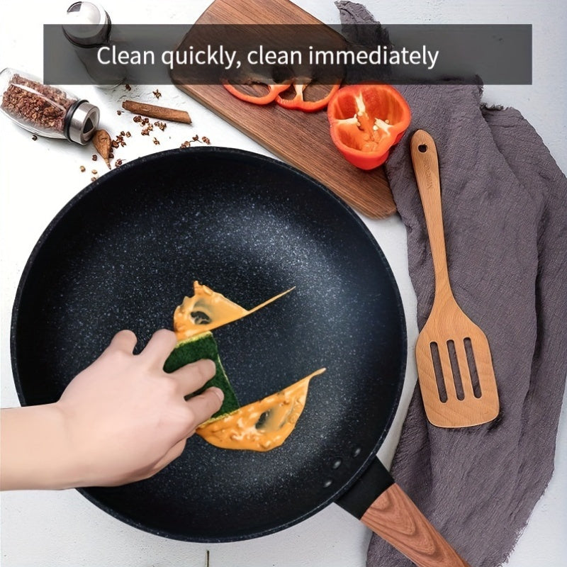 Cast Iron Chef's Pan Nonstick Coating 30cm 34cm Easy to Clean Ergonomic Handle