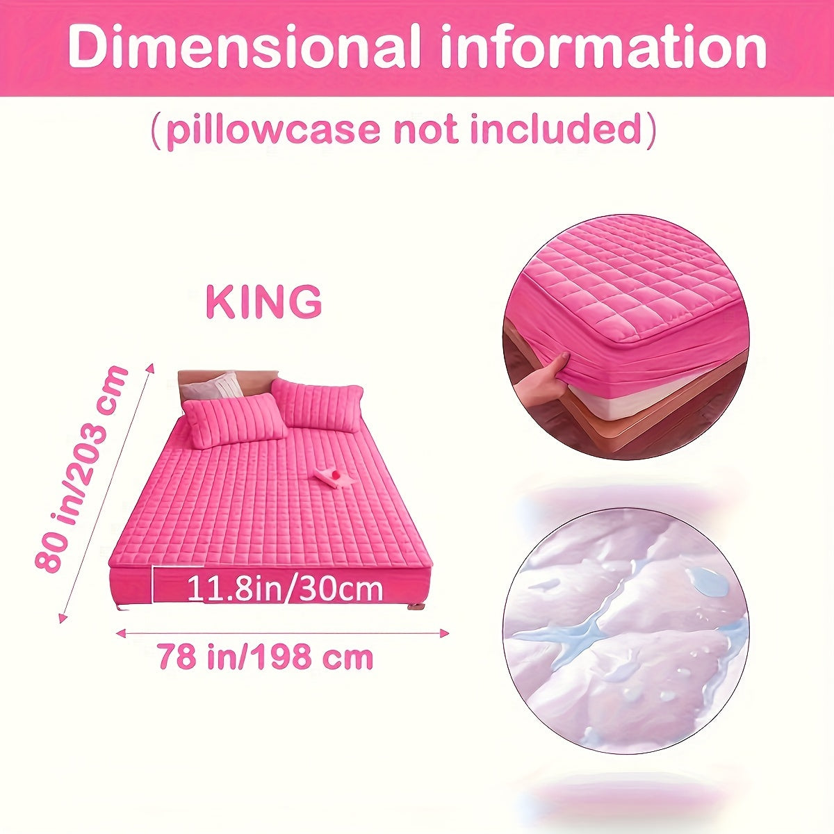 Light Gray Quilted Waterproof Fitted Sheet Breathable Polyester Deep Pockets Easy Care