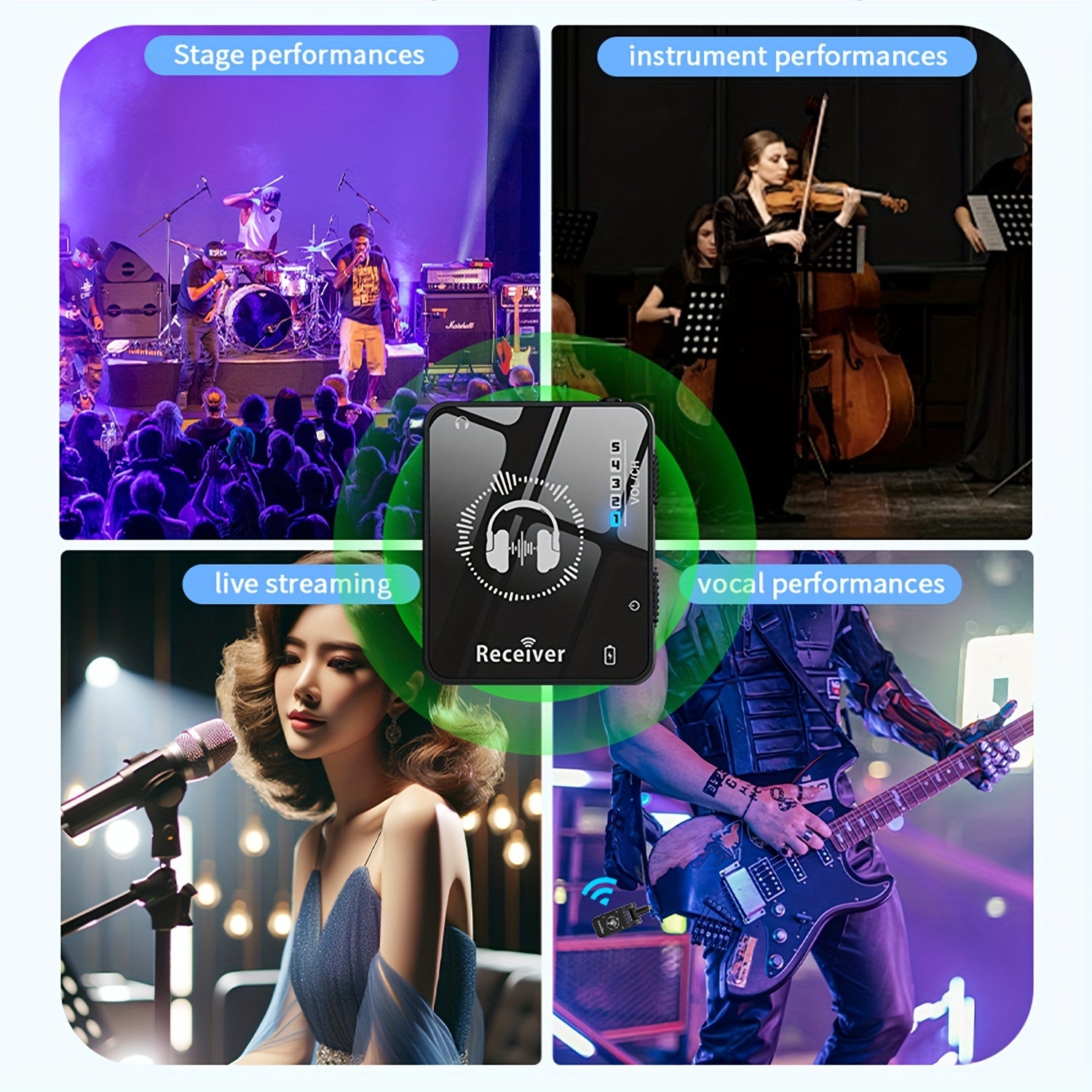 Wireless Audio Relay System 2.4GHz In-Ear Monitoring for Studio Live Performances
