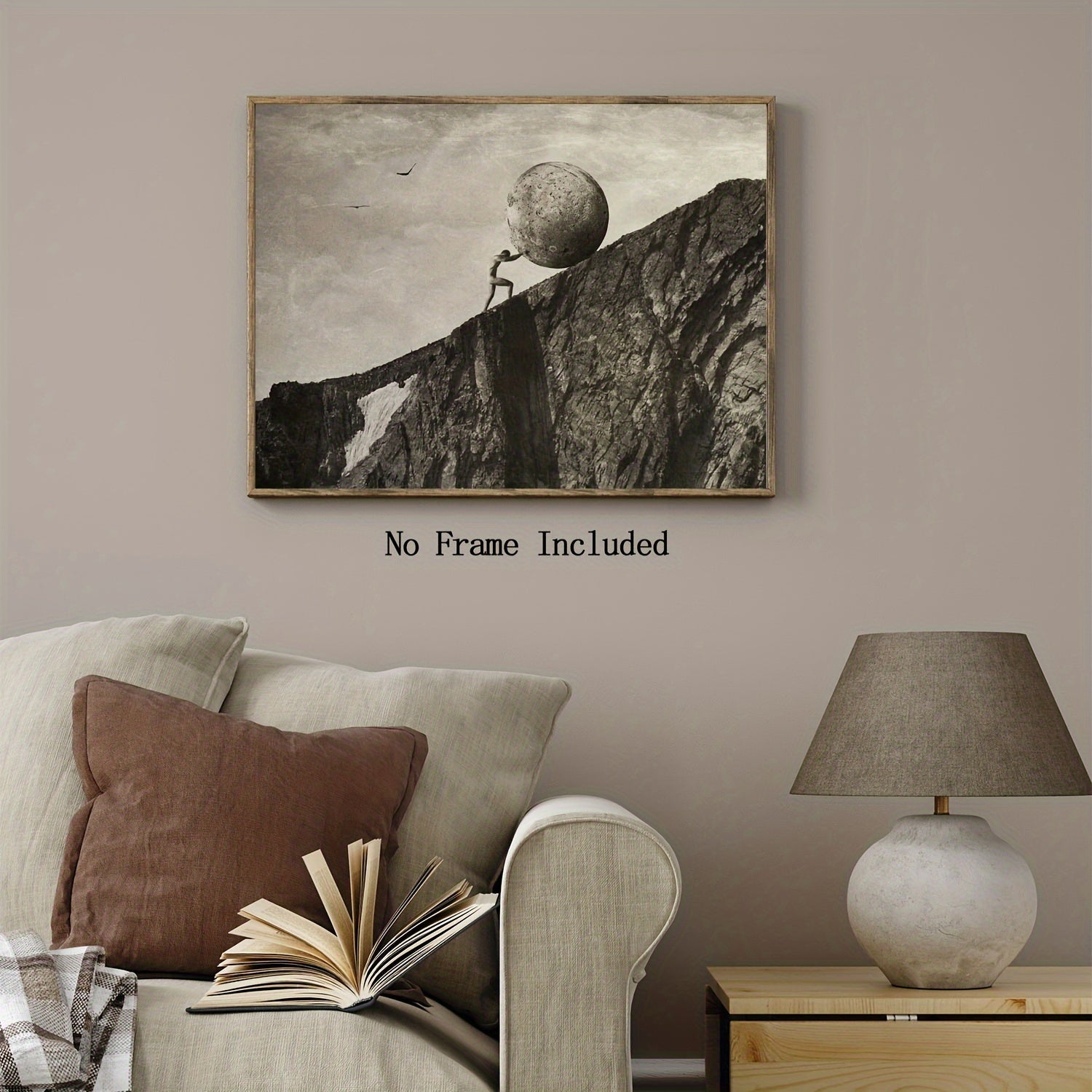 Greek Mythology Wall Art Poster Poseidon Winter Frameless Canvas Decor 30x40cm