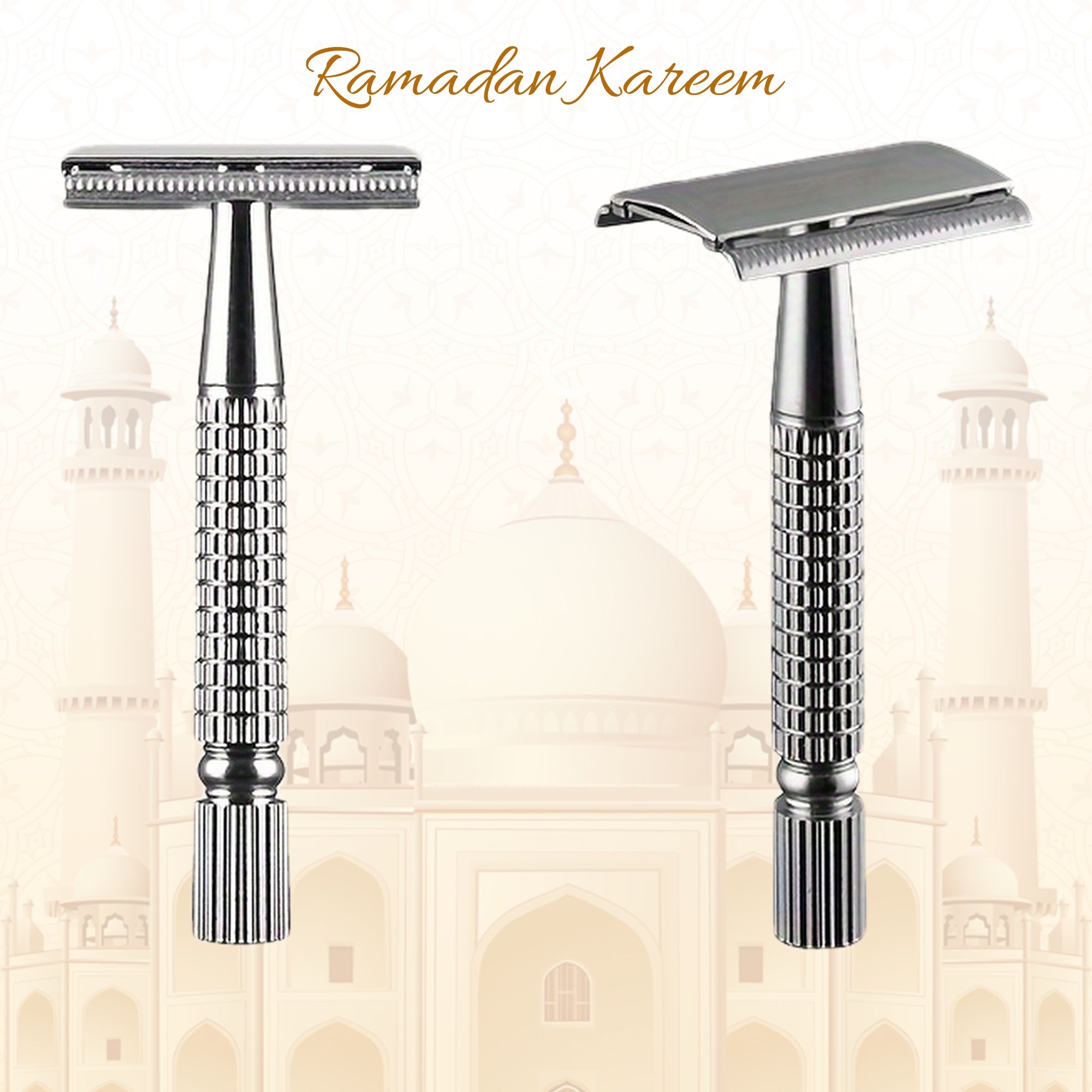 Men's Gold Double-Edged Safety Razors for Shaving Set