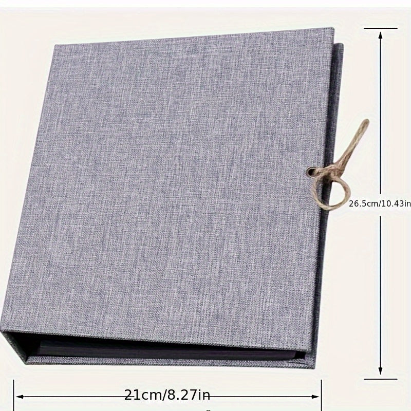 Refillable Linen Photo Album with 30 Sheets Black Pages for Weddings and Celebrations