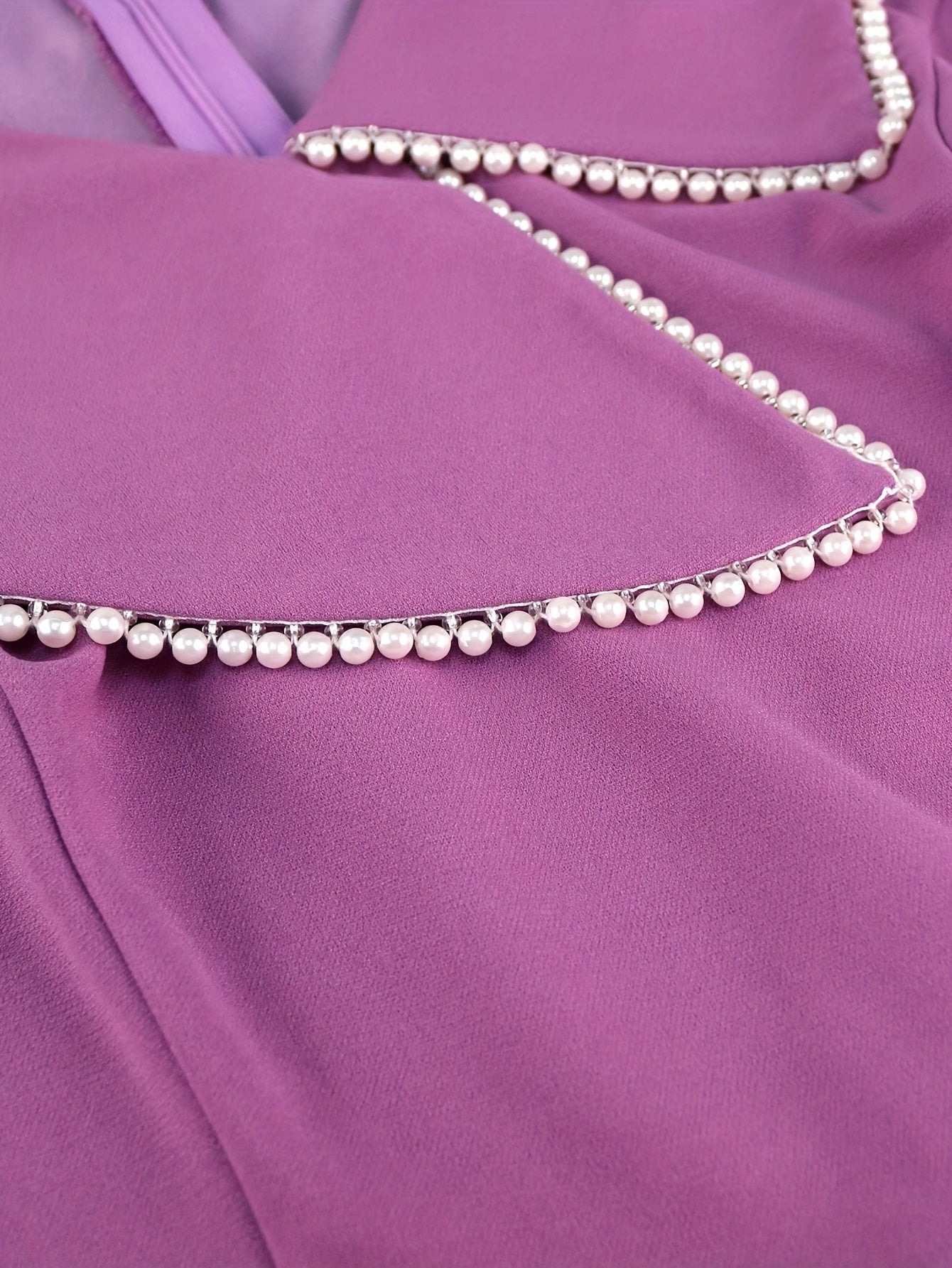 Women's Beaded Bodycon Dress Long Sleeve Midi Solid Color Knit Polyester