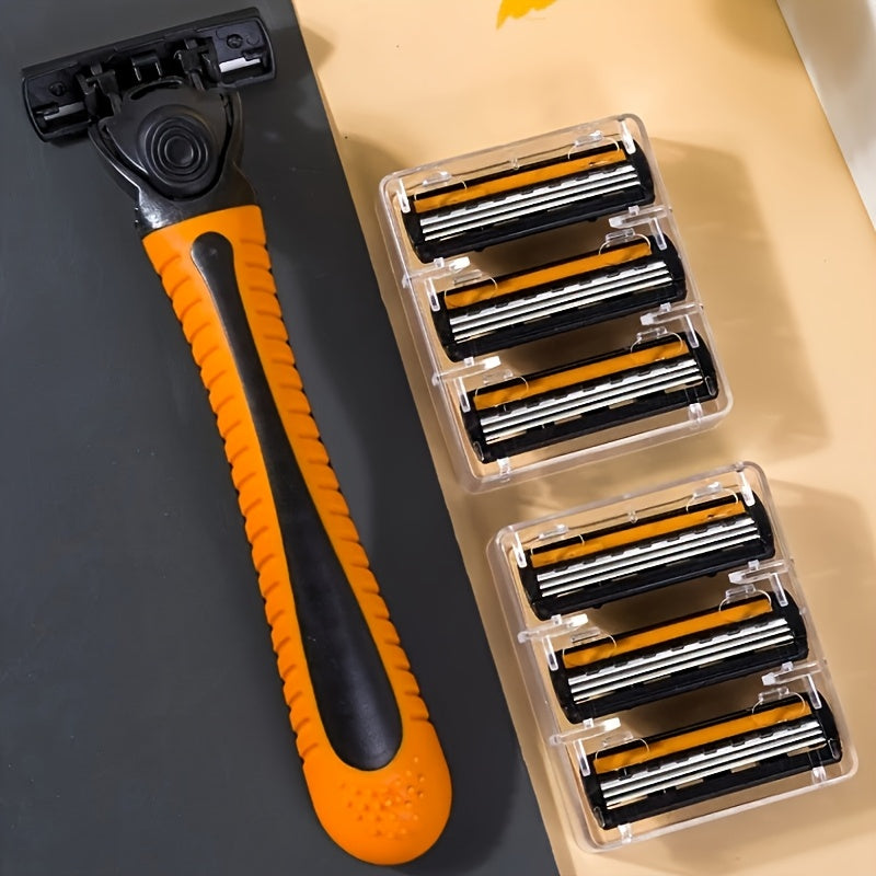 Men Stainless Steel Safety Razor Kit with Blades and Plastic Handle