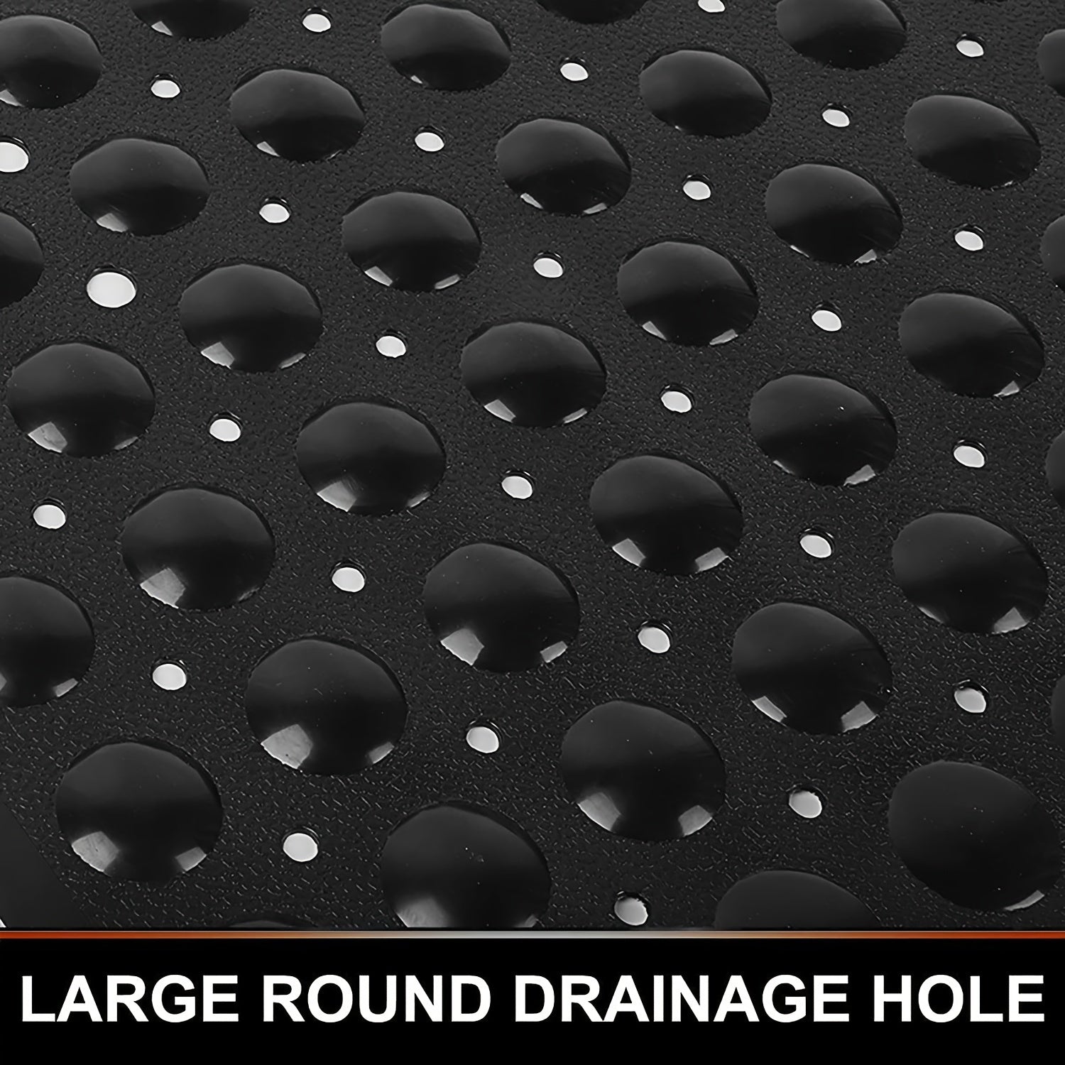 Alfombrilla cuadrada antideslizante para bañera con ventosas, orificio de drenaje, lavable a máquina, seguridad en el baño