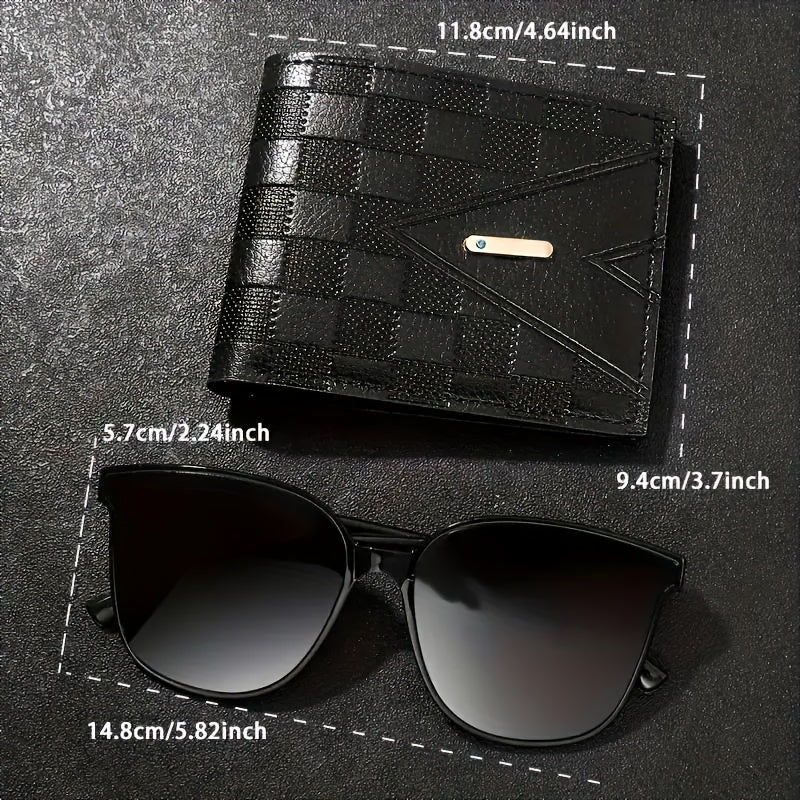 Men's Accessories Set Quartz Watch Wallet Glasses Gift Collection