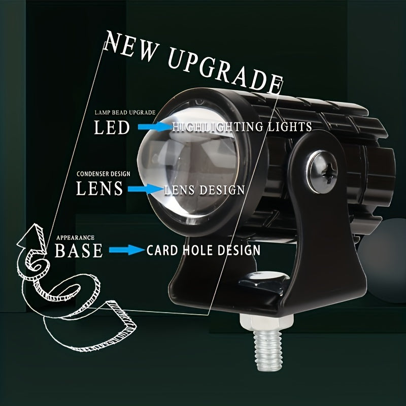 Dual-Color LED Motorcycle and Truck Driving Lights 500-800 Lumens Hardwired