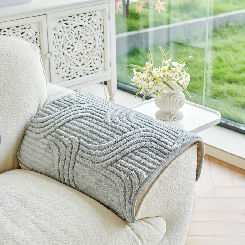 Klassik Stripe Divan qopqog'i, sirpanmaydigan, itga do'st polyester himoya, kreslo, divan, 3-4 o'rinli bo'lakli bo'lak