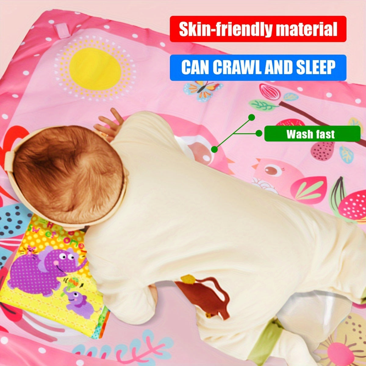 Baby Playpen Gym for Infants with Hanging Toys and Activity Mat, Tummy Time Crawling Exercise