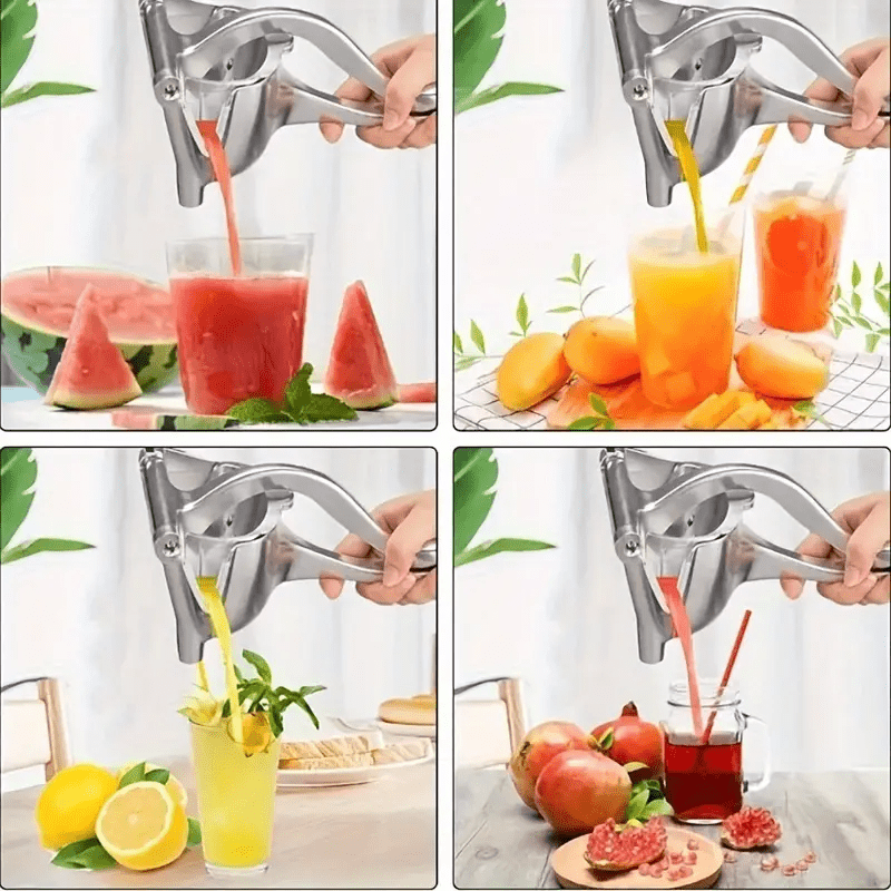 Manual Stainless Steel Citrus Juicer with Non-Slip Base and Easy Clean Aluminum Alloy Fruit Press