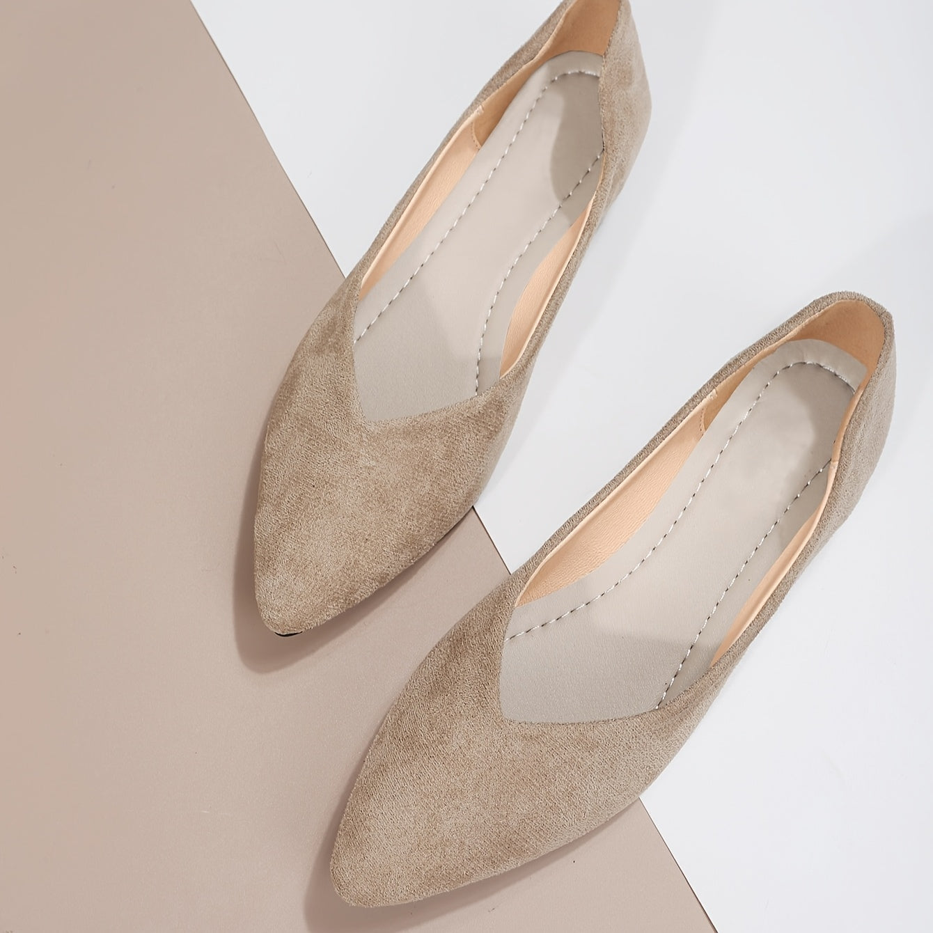 Zapatos planos negros de punta para mujer para uso diario de tallas grandes, ligeros y cómodos