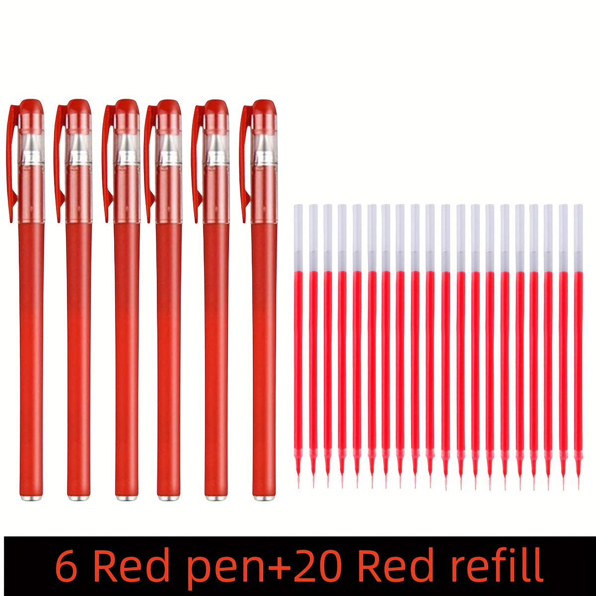 26-Piece Gel Pen Set with Black Blue Red Ink 0.5mm Tips for School Office