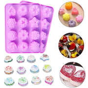Silicone Baking Mold 12 Cavities Rose Pink for Jelly and Candy Making