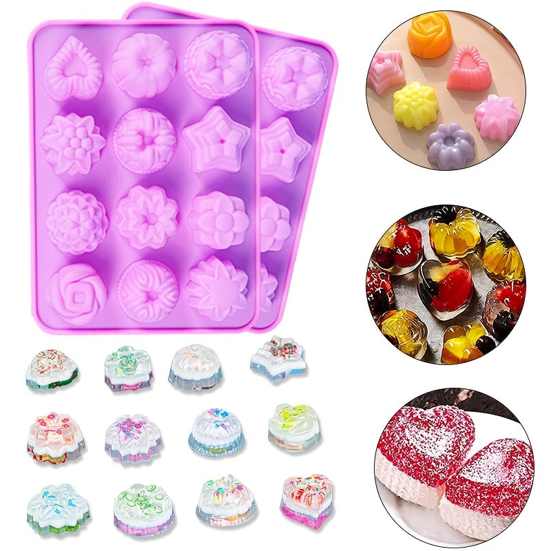 Silicone Baking Mold 12 Cavities Rose Pink for Jelly and Candy Making