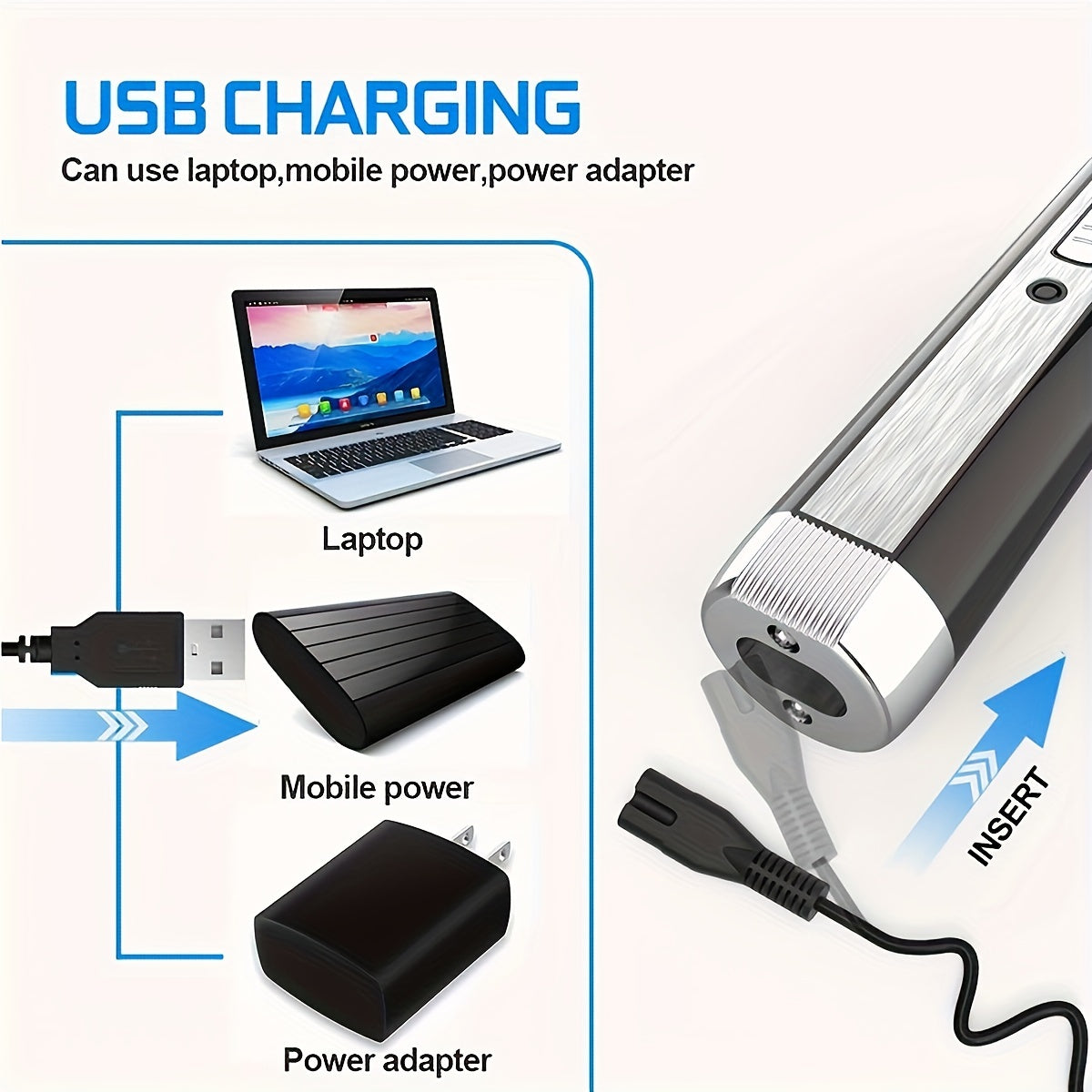 4-in-1 USB Rechargeable Electric Trimmer for Men and Women Nose Beard Eyebrow Shaving