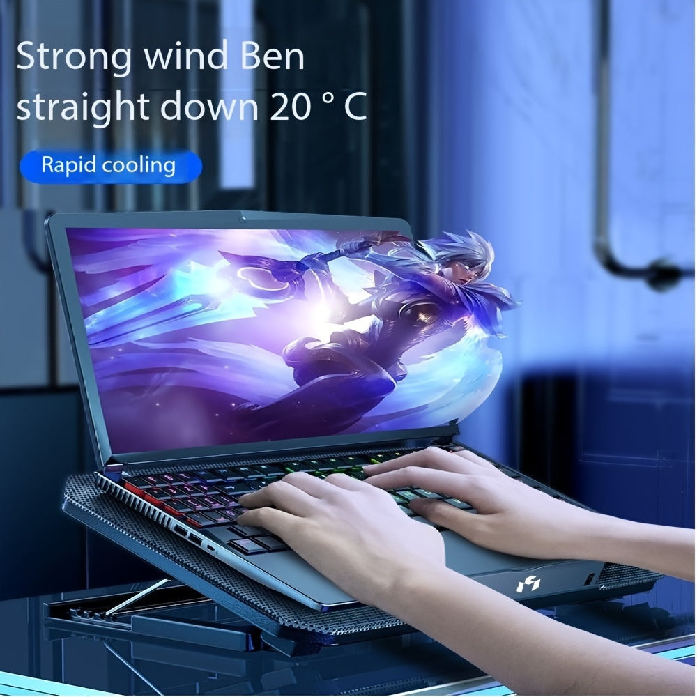 Охлаждающая подставка для ноутбука с двумя вентиляторами, питающаяся через USB, тихий игровой кулер, универсальная подставка для ноутбука