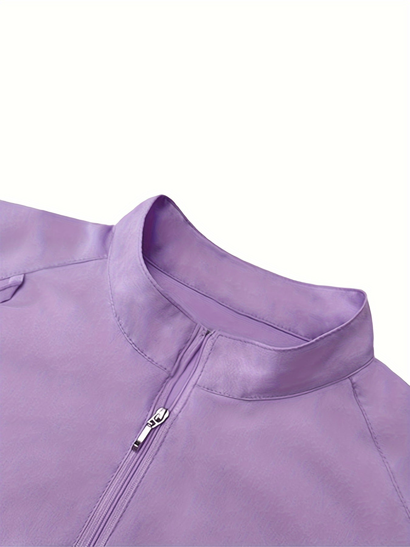 Women's Polyester Scrubs Set with Zipper Polo Top and Jogger Pants for Spring