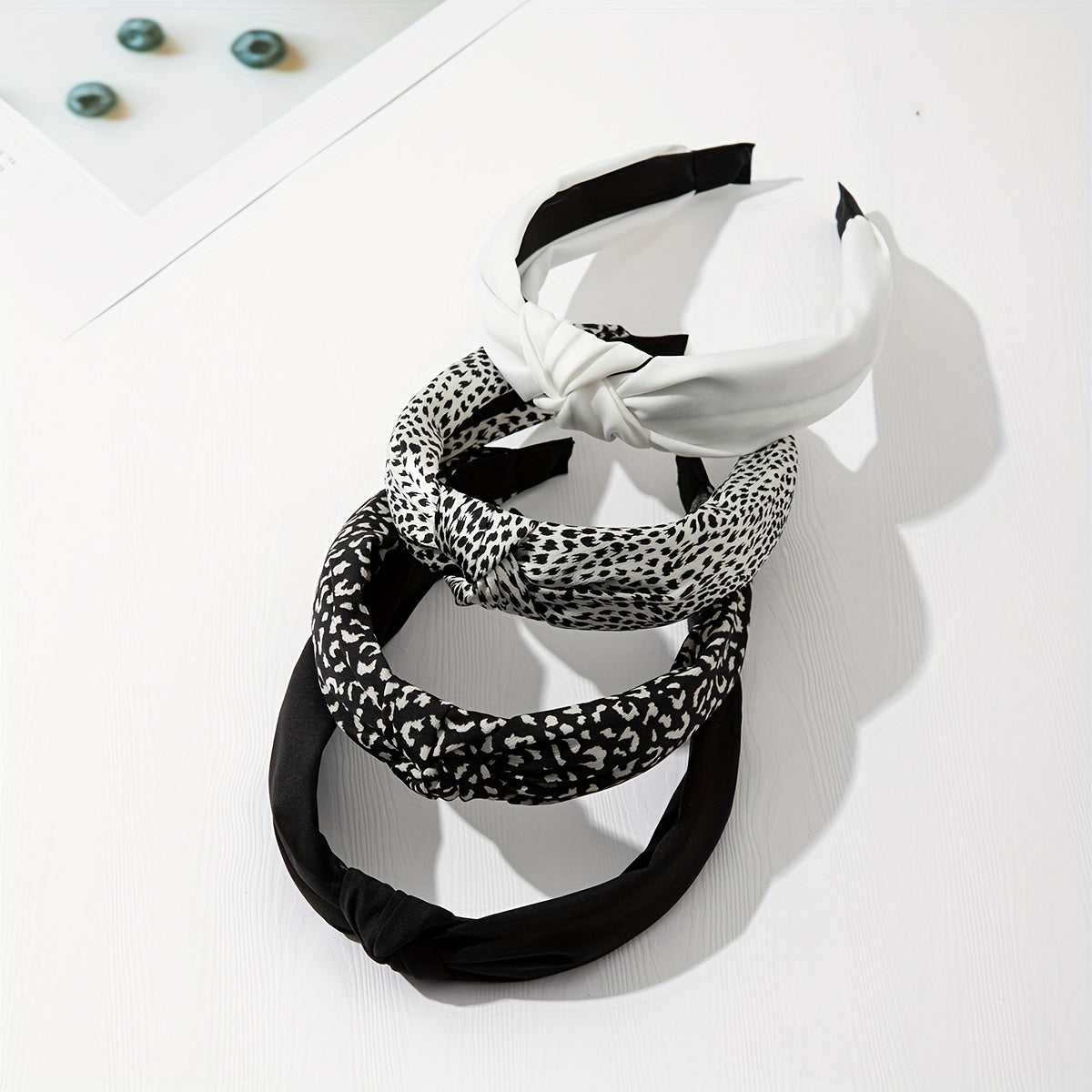 Leopard Print Fabric Headband Set of 4 Twisted Knot Hair Accessories for Women