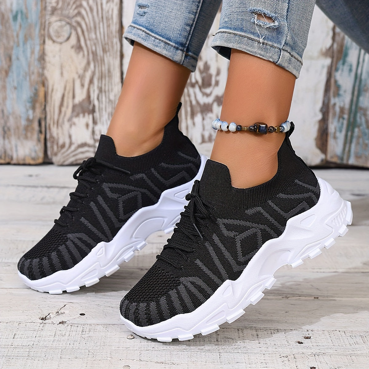 Women's Mesh Floral Running Shoes Breathable Lightweight Sneakers for Summer Casual