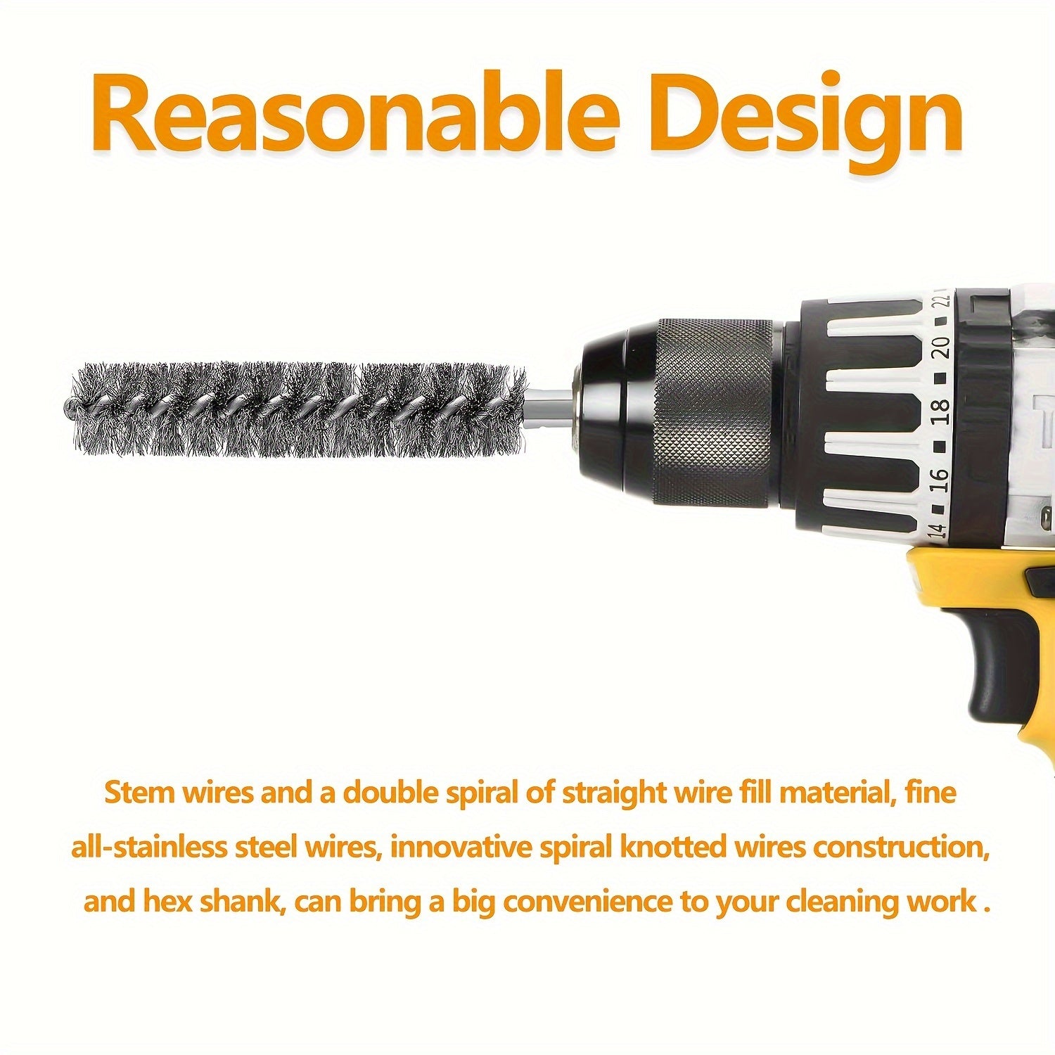 2/5pcs Stainless Steel Wire Brush Set for Power Drill Cleaning Hex Shank