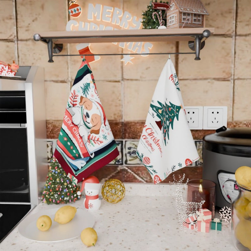 Kitchen Towel Set 45.72x66.04 cm Soft Tea and Christmas Decor Gift
