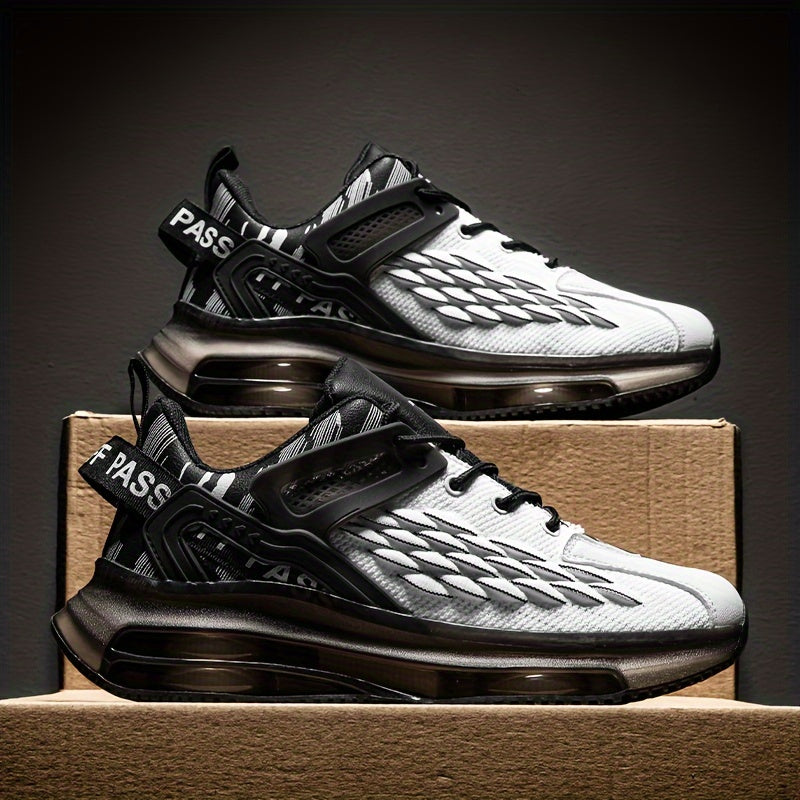 Men's Low Top Running Shoes Lace-Up Fabric Upper PVC Sole Casual Sneakers