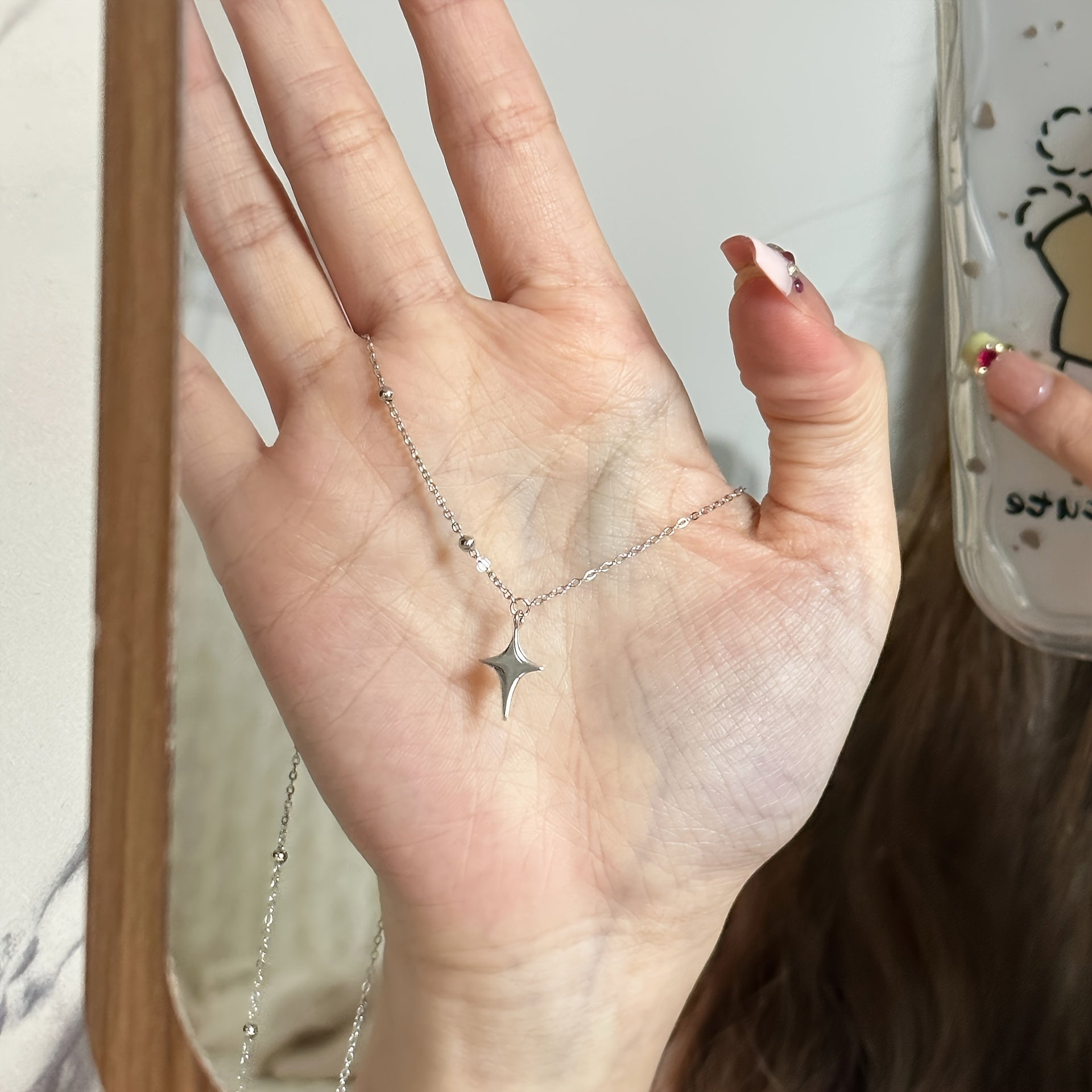 Женское минималистичное ожерелье с подвесками в виде звезды и креста, украшение, подарок
