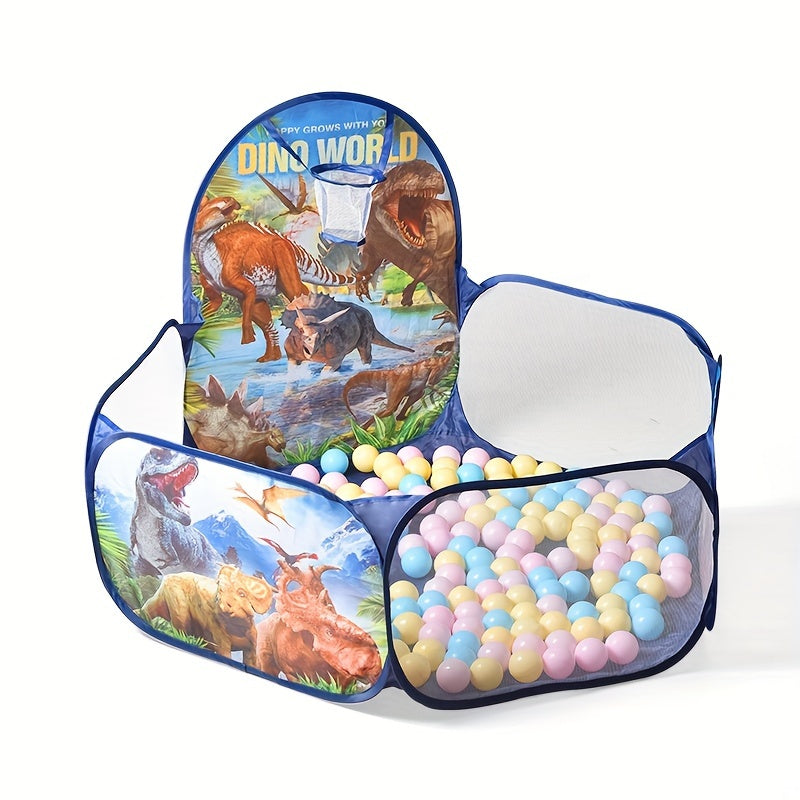 Tienda de juegos para niños pequeños con piscina de bolas, valla de bolas Ocean, temas de dinosaurios y aves, estructura de acero y poliéster