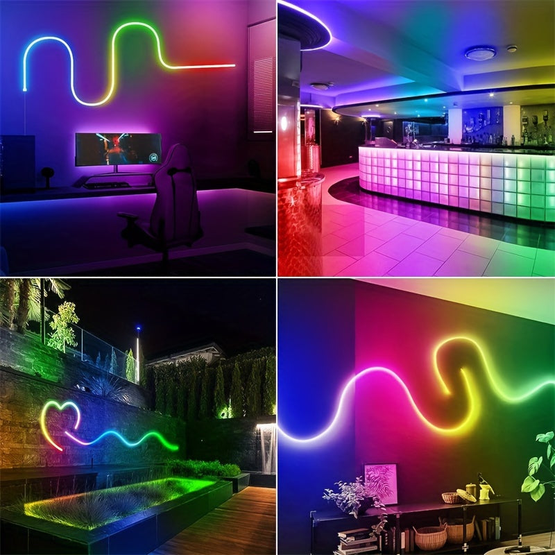 RGBIC Neon LED Strip Lights 1M-10M Wi-Fi Music Sync Voice Control Space Theme