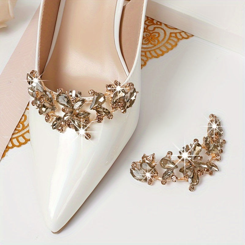 Women's Elegant Princess-Style Detachable Shoe Clips Rhinestones Accessories