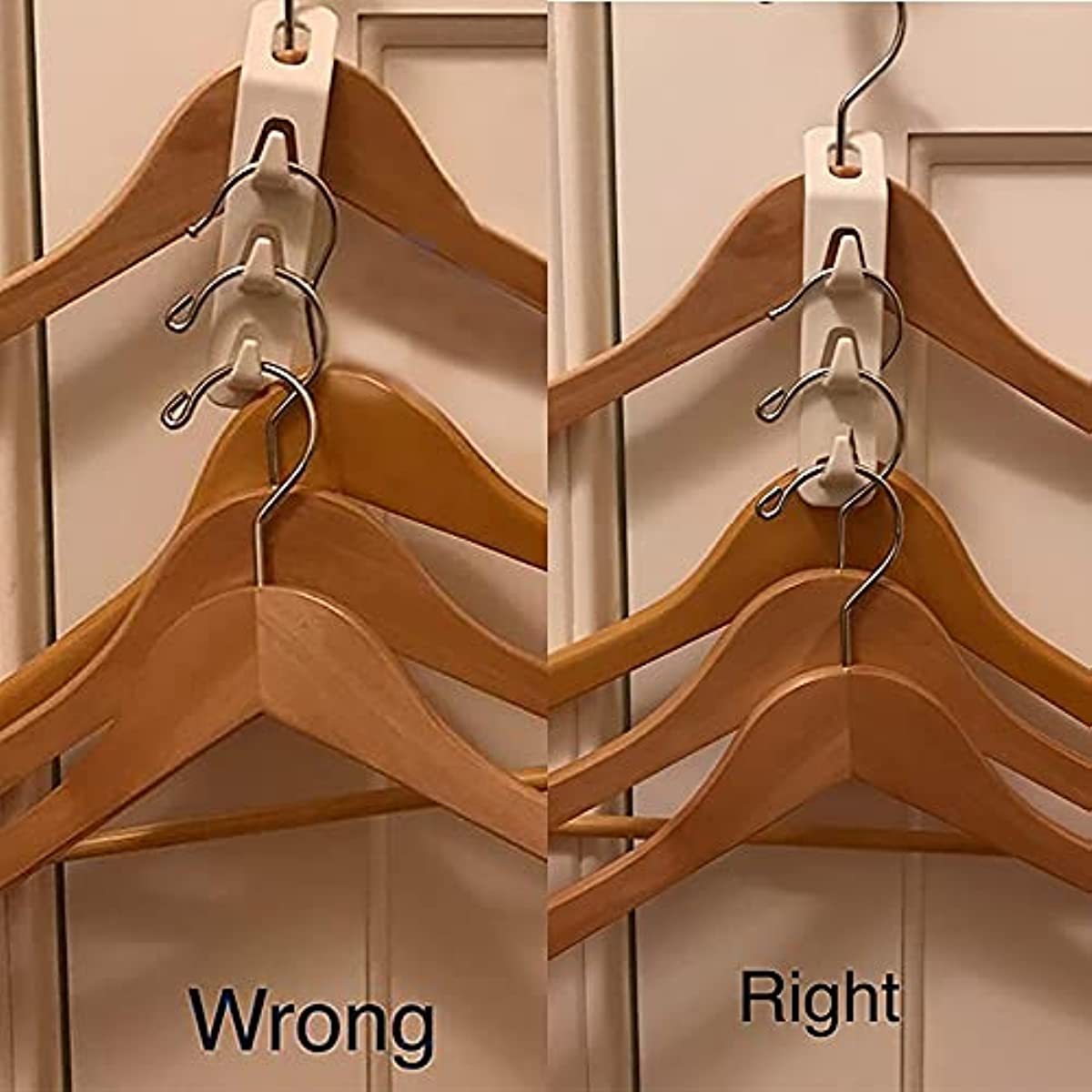 4-Piece Heavy Duty Plastic Hanger Set with 3 Hooks for Clothes Storage