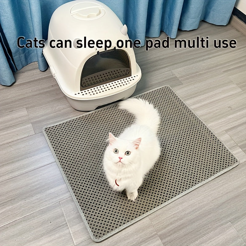 Extra Large EVA Cat Litter Mat Double-Layer Filtering Washable Leakproof Anti-Splash