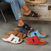 Женские летние сандалии из синтетики на slip-on, открытый носок, повседневные | пляжная обувь